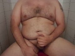 Bear jacking off in the toilets