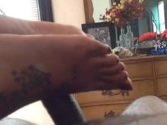 Goddess PHAY footjob pt 3/5 big feet small toes solejob