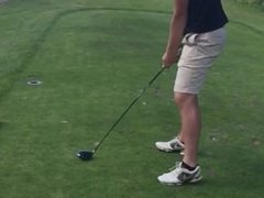 Gabriel shows some naughty skills on the golf course