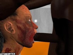 Sexy 3D zombie babe gets fucked hard by an ebony stud