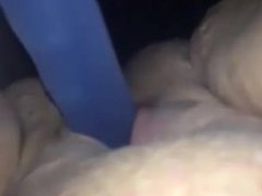BBW playing with her tight pussy and an 8 inch dildo