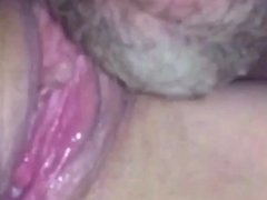 The neighboor helping me cum and then lapping up my pussy juices