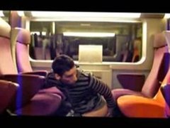 fucking himself with a big ass dildo on public train