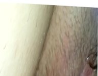 Cucumber and pussy creampie