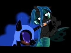 Luna/nightmare moon x queen chrysalis comic and gifs (Halloween special)