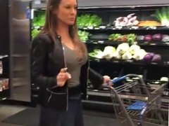 shopping in dress and high heels
