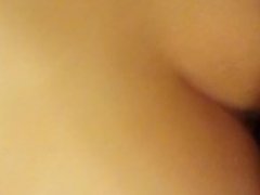 amateur gf takes cock doggy style cums on my cock