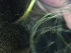 White girl sucking BBC in car