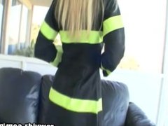 Hot Blonde Firewoman Gets Fucked By Her Chief