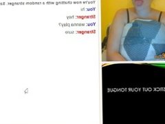 Omegle - Hot babe flashes boobs and cute ass