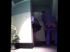 Hidden camera filmed sex couples in the toilet.