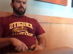 Wanking and Cumming at a Cafe