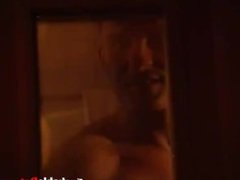 Busty MILF have sex with two guys in sauna