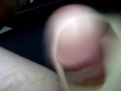 Chubby guy strokes small cock