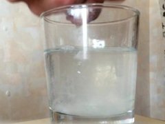 Jerk and cum in glass of water