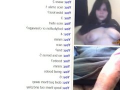 Omegle - Chubby Eva plays the game and wants my cum