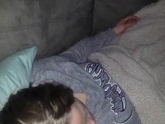 Cumming on my sleeping friend