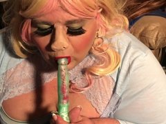 BBW Sissy Piggy - Sucking my new toy