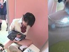 School girl's toilet overflowing with piss