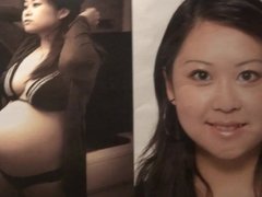 Cum tribute on pregnant asian Jacqui