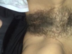 Mommy lets me shoot a load on her hairy pussy
