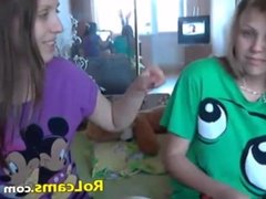 Cute and beautiful lesbian teens shows Off