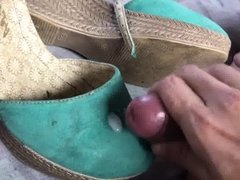 cum on friend wedge shoe