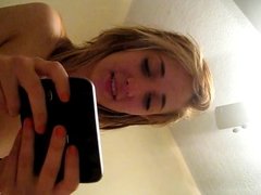 Nasty slut calls ex-boyfriends before blowing the new guy!