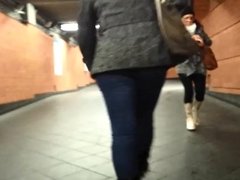 Candid european milf booty walking