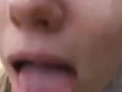 My girlfriend jerk off! Cum in mouth!