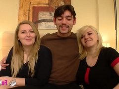 Blonde cousins with the guy they started having sex with