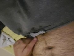 Pakistani man playing with nipples and cock and spit