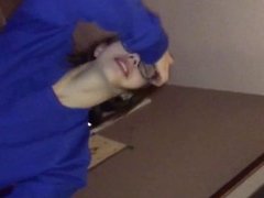 Sexy girlfriend gives late night blowjob