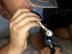 Blowing T Smoke on my Cock