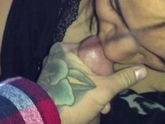 Latina with braces sucks dick