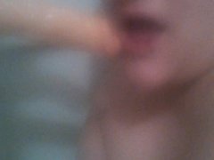 A very foggy vid of me tickling my gag reflex for a minute.in the shower.