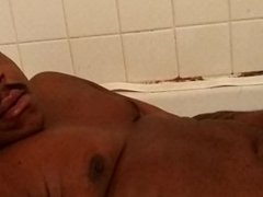 Black bear in the tub with cum
