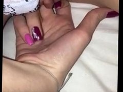 Fingering tight and wet pussy
