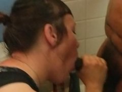 Becky swallows the young BBC as I shower (part 1)