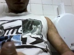 Teen Boy Masturbates and Ejaculates in Supermarket Bathroom