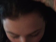 Deep throat blowjob in hotel room