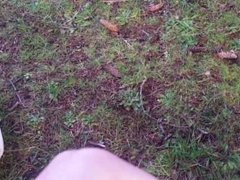 Jerking my cock outside and cumming