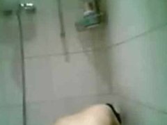 Syping on hairy sister in the shower