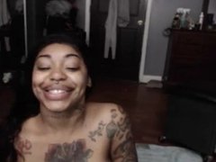 big booty tatted ebony with fake tits
