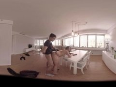 VR Porn Chubby girl gets fucked on the table  Virtual Porn 360