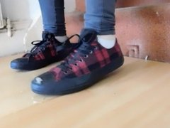 Spitting on your face under my tartan Converse and my slave lick my spits