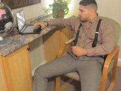 Dirty Talk In Fancy Outfit By Sexy Latino With Beard & Hairy Chest