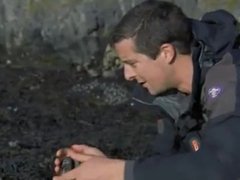 Bear Grylls survives on a cold plain.