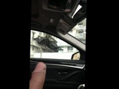 CFNM jerk and cum for girls in car