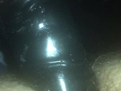 Fat black dildo slides into my open assx